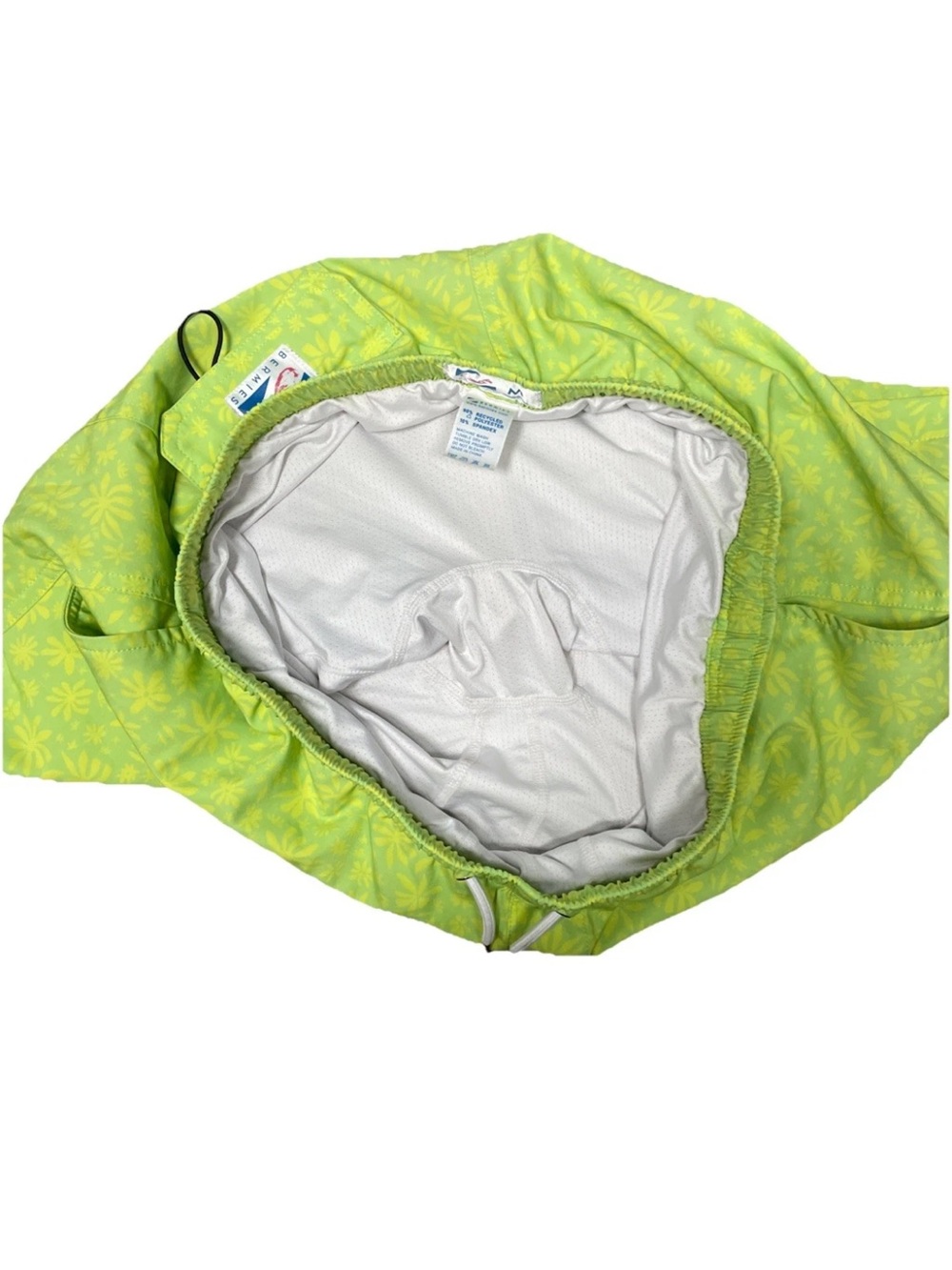 Bermies The Classic 5" Inseam Swim Trunks Men's Medium Yellow Green Floral - Picture 5 of 5